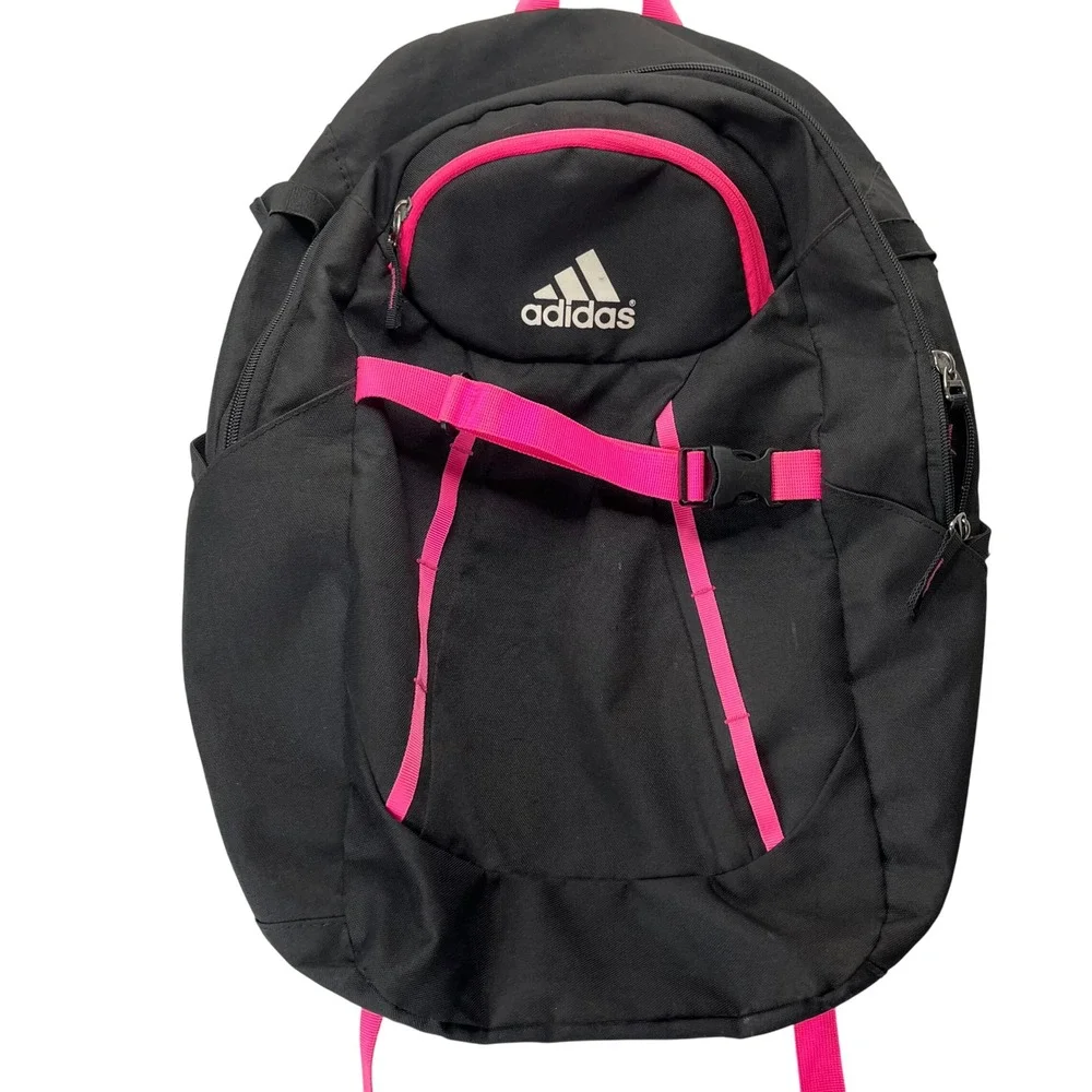 Adidas Backpack BTE00262G Black Pink Large School Gym Travel Laptop Bag Unisex